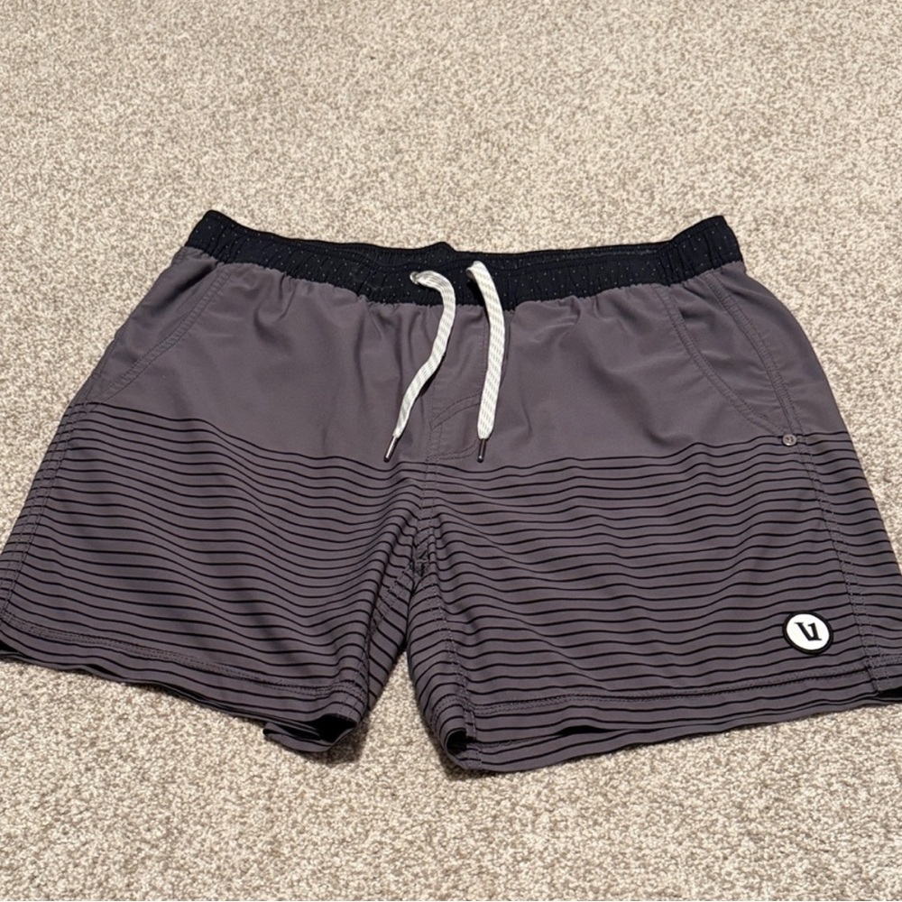 Vuori Gray Striped Shorts